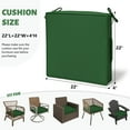 thumbnail image 3 of Kimunuk Outdoor Chair Cushions set of 2, 22" x 22" Zipped Waterproof Outdoor Seat Cushions Couch Pads with Ties for Patio Furniture, Green, 3 of 6