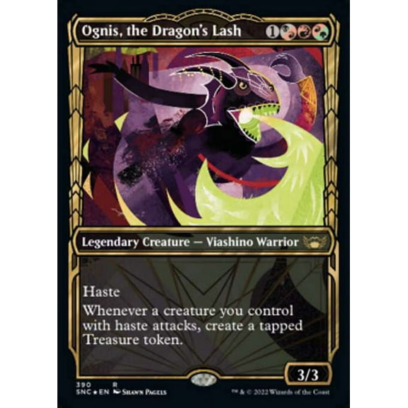 MtG Streets of New Capenna Rare Ognis, the Dragon's Lash (Gilded Foil Cards) #390