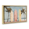 thumbnail image 2 of Stupell Industries Tropical Paradise Surfboard Trio Gold Floating Frame Canvas Art, 25 x 17, by Petals Prints Design, 2 of 8