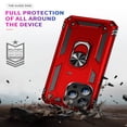 thumbnail image 2 of ELEHOLD Hybrid Rugged Case for iPhone 16 Pro Max Full Body Protection with Metal Magnetic 360° Rotating Ring Holder Kickstand Shockproof Heavy Duty Case for iPhone 16 Pro Max,Red, 2 of 6