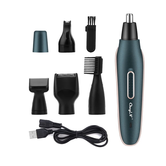 CkeyiN Ensemble de Tondeuse pour Poils d'Oreilles et de Nez, 5 en 1 Sans Fil Rechargeable et Portable, Convient aux Hommes et aux Femmes