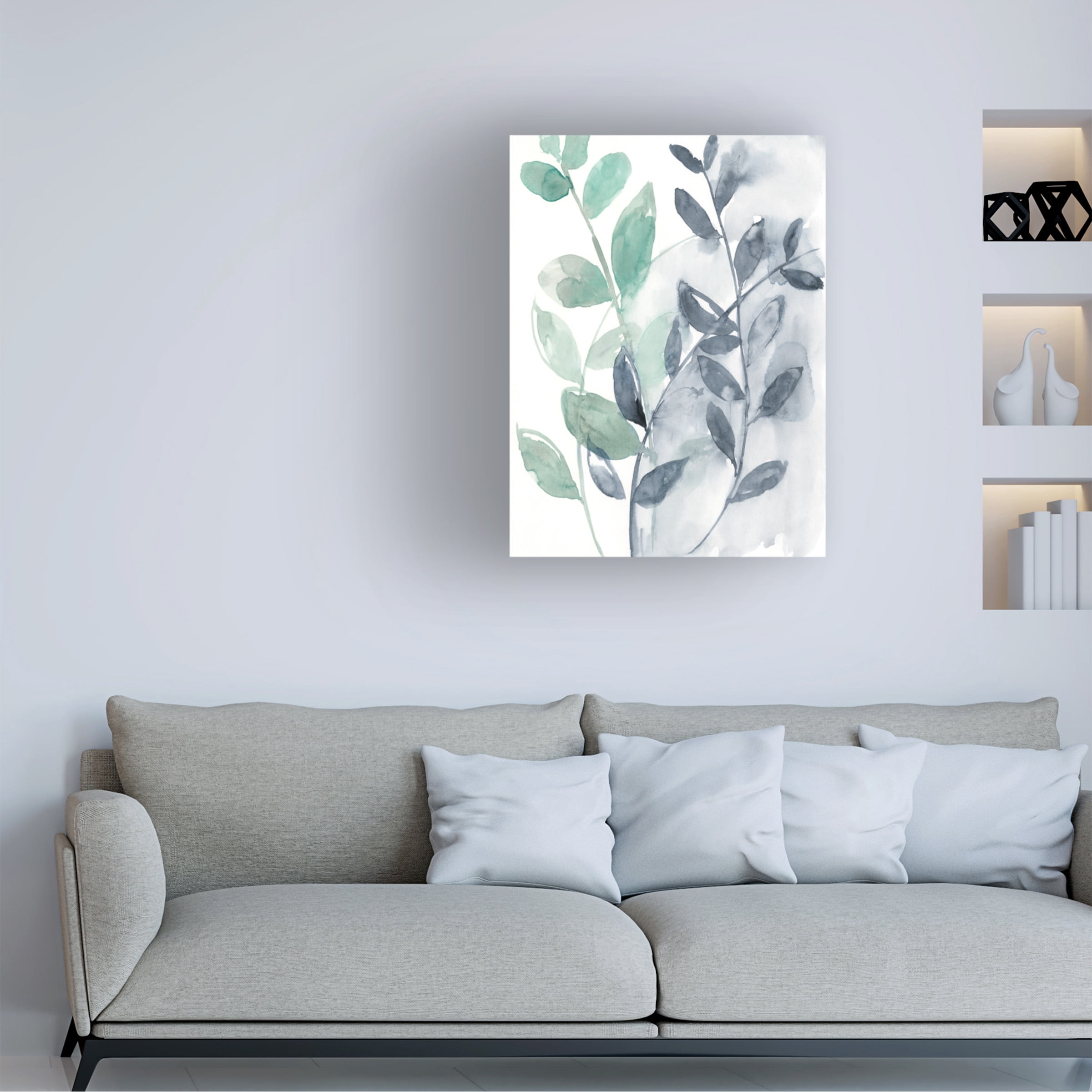 Jennifer Goldberger 'Water Flow Leaves I' Canvas Art