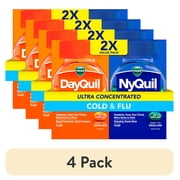 (4 pack) Vicks DayQuil & NyQuil Cold and Flu Ultra Concentrated Liquicaps, Cold Medicine, 96 Count