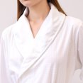 thumbnail image 2 of Defitshape Women's Waffle Robe SPA Long Bathrobe Soft Shawl Collar Knee Length Pockets Long Sleeve Hot Tub Hotel Bath Robe White X-Large, 2 of 4