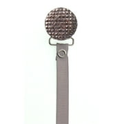 Quilted Crystal Pacifier Clip with Solid Ribbon, Earthy Colors