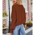thumbnail image 5 of SWSMCLT Women's Knit Crop Top Knitted Pullover Sweaters Fall Baggy Batwing Sleeve Short Sweater Soft Fashion Casual Y2K Loose Fit Oversized Boat Neck Long Sleeve Vermillion Small, 5 of 5
