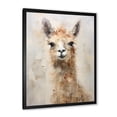 thumbnail image 3 of Designart "Portrait Of A Grunge-Styled Minimalist Alpaca" Alpaca Picture Framed Canvas Art Print, 3 of 5