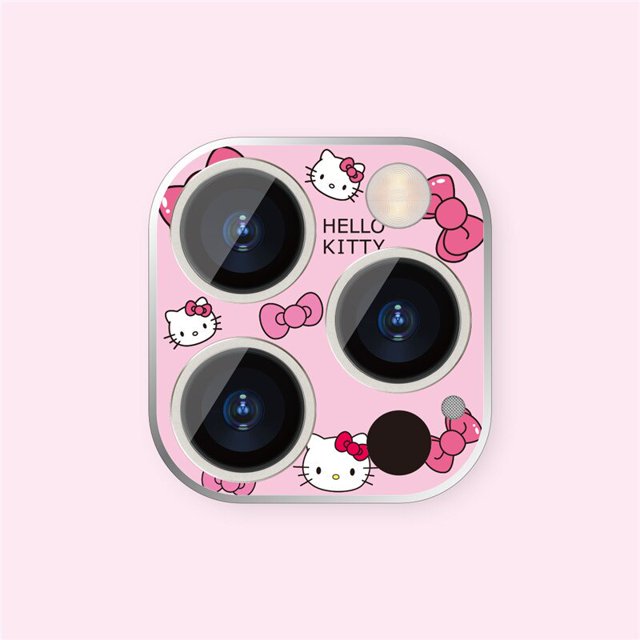 Hello Kitty Kuromi-Película protectora de vidrio templado para IPhone, Protector de lente de cámara, cubierta trasera Mini, 13, 12 Pro, 11 Pro Max