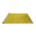 thumbnail image 2 of Ahgly Company Machine Washable Indoor Round Oriental Yellow Industrial Area Rugs, 5' Round, 2 of 4