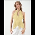 thumbnail image 4 of Camisola con Volantes y Cuello Halter para Mujer Amarillo S, 4 of 7