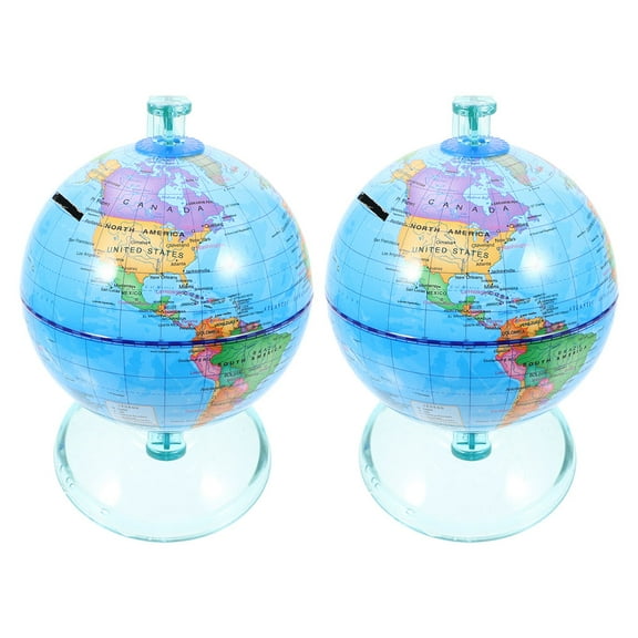 Raindrops Globe Bank Set of 2 Unbreakable Money Jar and Desk Ornament Dual Purpose Savings Container