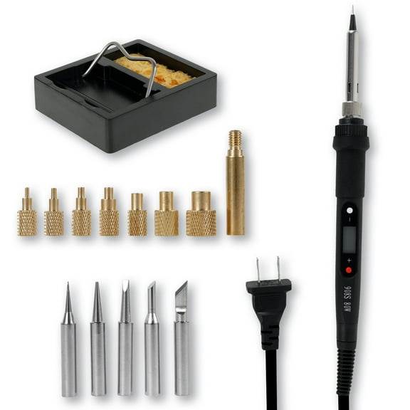 Digital Soldering Iron Heat Set Insert Tool with Soldering Replacement Head and Iron Stand for Welding Applications