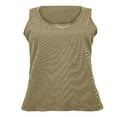 thumbnail image 5 of Dressy Tank Tops for Women, Women's Ribbed Knit Tank Tops, Slim Fitting Round Neck Sleeveless Knit Basic Cami Shirts Shapewear Tank Tops for Lady 0 Khaki XXL, 5 of 5