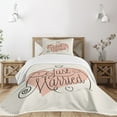 thumbnail image 3 of Ambesonne Modern Quilted Bedspread Set 2 Pcs, Just Married Tulip Heart, Twin Size, Coral Black White, 3 of 6