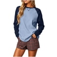 thumbnail image 6 of Jsaierl Women's Basic Raglan Sleeve Crewneck Sweatshirts Waffle Knit Sporty Casual Fall Tops S-2XL, 6 of 9