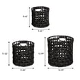 thumbnail image 3 of happimess BSK2033C-3SET Lasuna Coastal Bohemian Water Hyacinth Handwoven Checker Weave Nesting Baskets with Handles, Black (Set of 3), 3 of 6