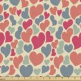 thumbnail image 1 of Love Fabric by the Yard, Rhythmic Colorful Abstract Hearts Pattern on Muted Tones Backdrop, Decorative Upholstery Fabric for Sofas and Home Accents, Champagne Coral by Ambesonne, 1 of 5