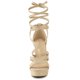 thumbnail image 2 of Sandalias De Tacón Grueso Grueso Plataforma Cordón Arriba Para Mujer Beige 38, 2 of 7