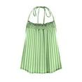 thumbnail image 4 of CheerKidz Women's Summer Pleated Striped Camisole Boho Sleeveless Tank Tops,Beach Vacation Clothes,Casual Loose Fits Shirts(Mint Green,M), 4 of 5