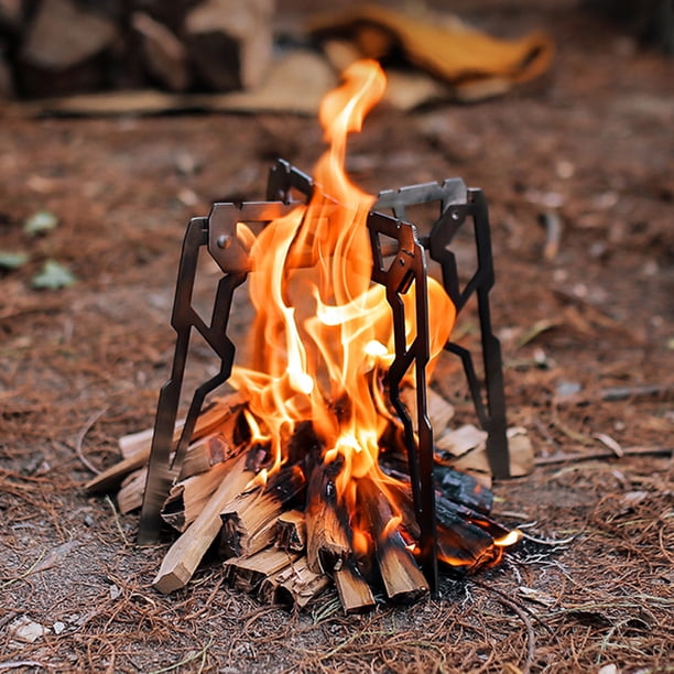 Soporte para parrilla de fogata Soporte portátil para olla de fogata para mochilero Camping Senderismo