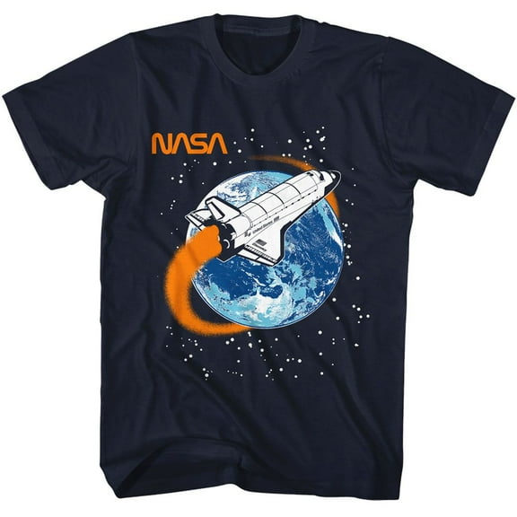 NASA Around The World Navy Adult T-Shirt