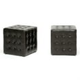 thumbnail image 1 of Baxton Studio Siskal Pouf Cube Moderne Brun Foncé (Ensemble de 2), 1 of 2