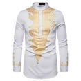 thumbnail image 2 of IROINNID On Sale Mens Pullover Shirts Long Sleeve Totem d Muslim Vintage Printing Blouse Shirt,White, 2 of 4