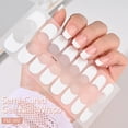 thumbnail image 2 of Parche de uñas de Gel semicurado francés blanco, pegatinas de uñas de Gel de cubierta completa, calcomanías adhesivas para lámpara UV, Parche de manicura, 16 puntas, #7, 2 of 7