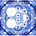 thumbnail image 4 of Metal Light Switch Plate Cover Mandala Blue White Floral Tile Pattern Damask MDL084, 4 of 13