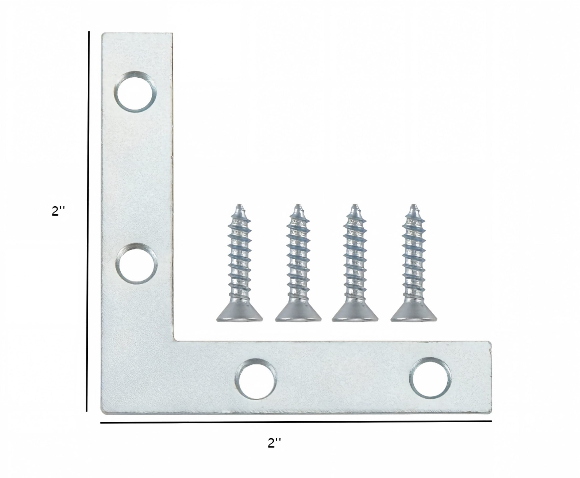 Hyper Tough 2 inch. x 2 inch. Flat Corner Brace, Steel, Zinc Plated (4 Pack)