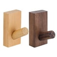 thumbnail image 4 of SLUOHZXI 4 Pack Wooden Wall Hooks for Hanging, Adhesive Mounted and Wall Mount Boho Decorative Walnut Wood Coat Hooks for Towel Clothes Blanket Hat Backpack Robe Black Walnut, 4 of 9