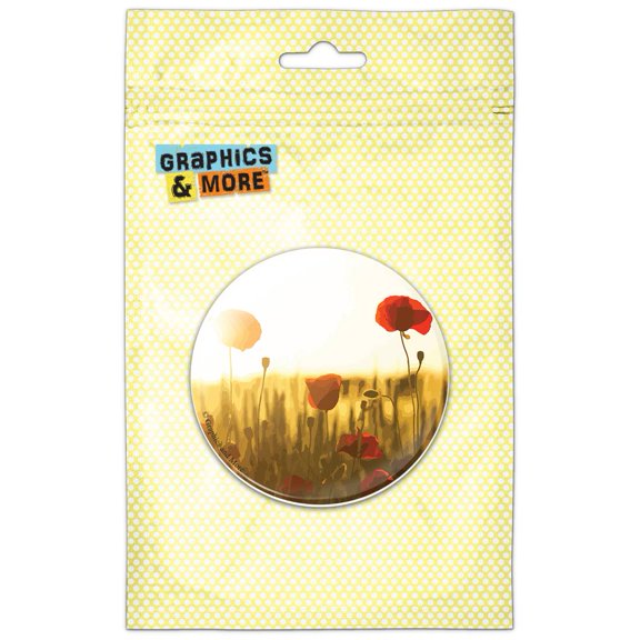 Poppies at Sunset Pinback Button Pin Badge