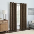 thumbnail image 4 of Eclipse Meridian Geometric 100% Blackout Thermaback Grommet 42 x 84 Window Curtain Panel, 1 Panel, Chocolate, 4 of 4