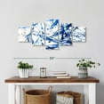 thumbnail image 2 of Elephant Stock Abstract Navy Drip Wall Art - Horizontal Multi Panel Canvas - Living Room Wall Decor - Abstract Multi Panel - Blue And White Decor - 29" x 12", 2 of 4