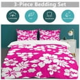 thumbnail image 2 of Red with White Hibiscus Hawaiian Flower Pattern Duvet Cover Set Themed Multicolor Polyester Bedding Set for Bedroom Decoration, 2 of 6