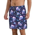 thumbnail image 2 of Cauagu Blue Skull Crystal Print Men's Swim Trunks,Hawaiian Bathing Suit Swimsuits Beach Shorts with Pockets for Men Quick Dry Swimming Board Shorts-X-Large, 2 of 6
