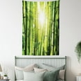 thumbnail image 4 of Asian Tapestry, Asian Bamboo Forest with Morning Sunlight Sun Beams Through Trees Jungle Scene, Wall Hanging for Bedroom Living Room Dorm Decor, 40W X 60L Inches, Lime Green Yellow, by Ambesonne, 4 of 5