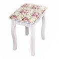 thumbnail image 2 of Patiojoy Tabouret de Coiffeuse en MDF Chaise de Coiffeuse à l'Ancienne Coussin Siège Rembourré avec Motif de Roses Blanc, 2 of 6