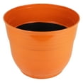 thumbnail image 2 of Garden Elements Indoor/Outdoor Glazed Brushed Happy Plastic Planter, Large, Bright Orange, 15", 2 of 5