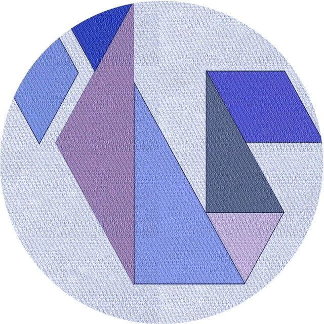 Ahgly Company Tapis Rond Lavable en Machine Intérieur Transitionnel Bleu Céleste, 4 Pieds Rond