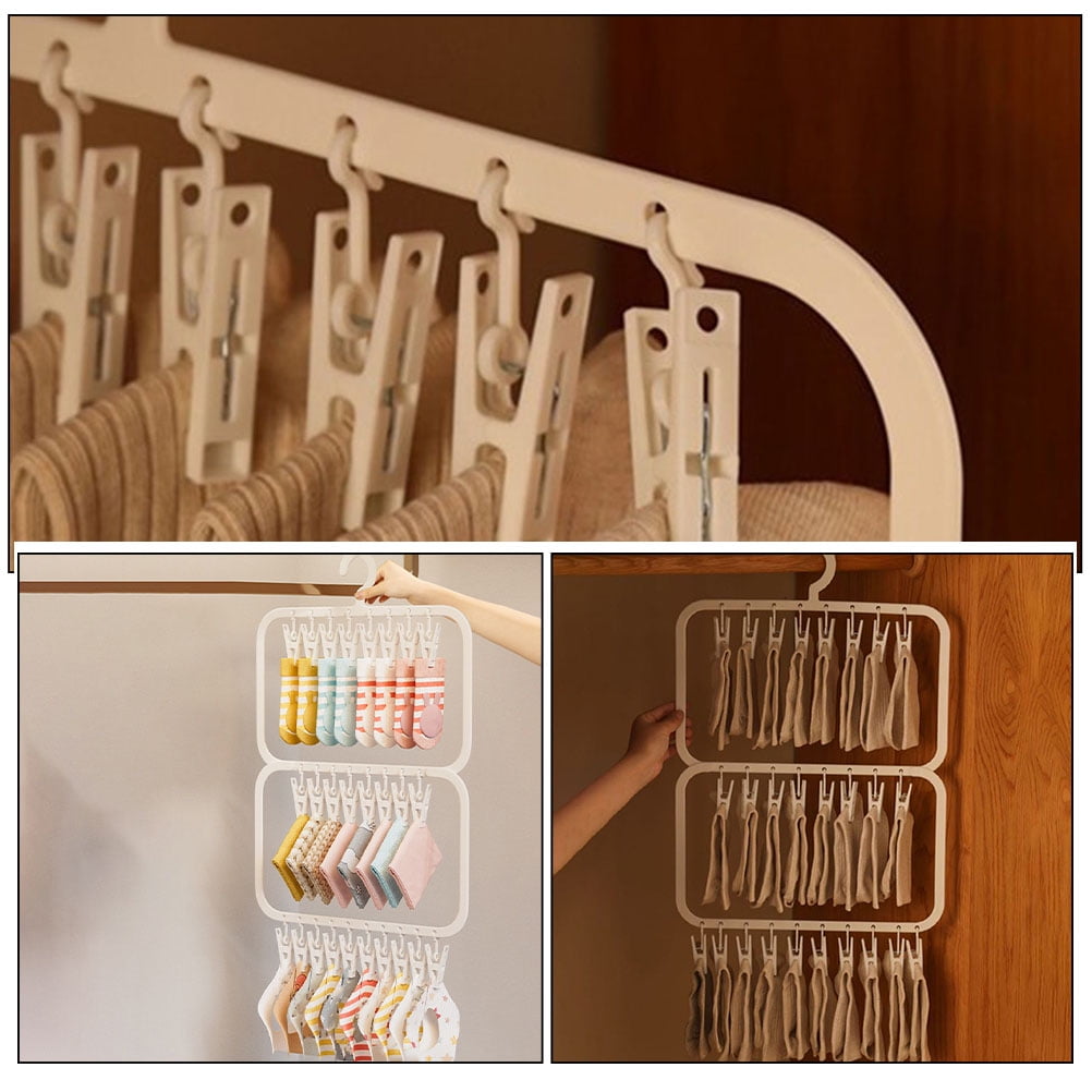 Masteelf  2 PCS Socks Patch Clothes Rack Hangers for Child Baby White