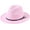 Pink, variant on Womens Classic Wide Brim Floppy Panama Hat Belt Buckle Felt Fedora Hat