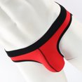 thumbnail image 4 of Men Briefs Ribbed Good Stretch Big Pouch Low Waist Color Block U Convex Close Fit Underpants Panties for Honeymoon, 4 of 7