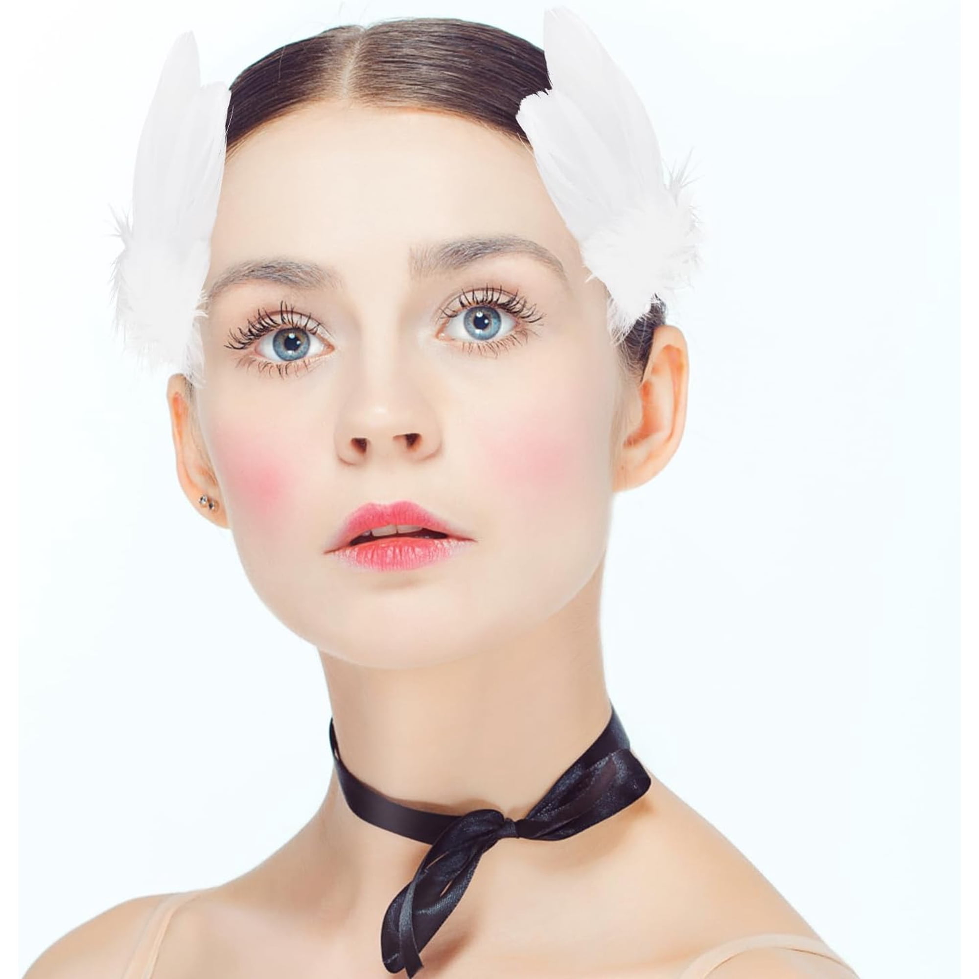 shiyou-2PCS Feather Hair Clips Swan for Women Girls, 6.3 