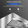 thumbnail image 3 of Commercial Exhaust Hood, 4ft Concession Trailer Hood System for Food Truck, Stainless Steel Vent Hood with 2 Detachable U-shaped Grid Oil Filter Mesh, Heavy Duty Commercial Kitchen Equipment, 3 of 7