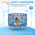 thumbnail image 4 of FEMCHIC 55" Kids Trampoline w/ Net, Trampoline for Kids Age 3-10, Indoor Outdoor Adjustable Small Trampoline for Toddler w/ Swing and Basketball Hoop 400LBS, Blue, 4 of 10