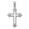 thumbnail image 4 of Finest Gold 14K White Gold Reversible Diamond-Cut Cross Pendant, 4 of 4