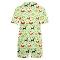 thumbnail image 4 of Lorytime Christmas Pjs Women Set Santa Claus Short Sleeved Collared Button Down Shirt Sleep Shorts Holiday Sleepwear Gift, 4 of 9