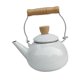 thumbnail image 3 of Tetera de porcelana esmaltada de 1,5 l, resistente y cómoda, con asa y diseño floral. Blanco, 3 of 9