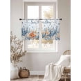 thumbnail image 2 of Blue Starfish Coastal Sheer Curtains 45 Inch Length 2 Panels Set, Nautical Shell Coral Botanical Ocean Voile Window Treatment Rod Pocket Small Kitchen Curtains Drapes for Bedroom 52"x45"x2, 2 of 7
